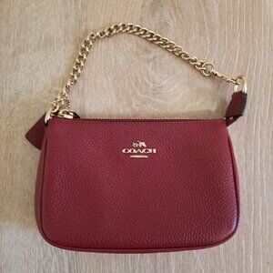 Coach Mini Pouch - Leather / Burgundy